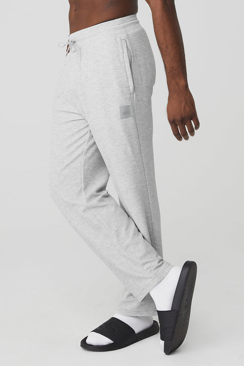 alo Men's Micro Waffle Fast Break Sweatpant - Athletic Heather Grey