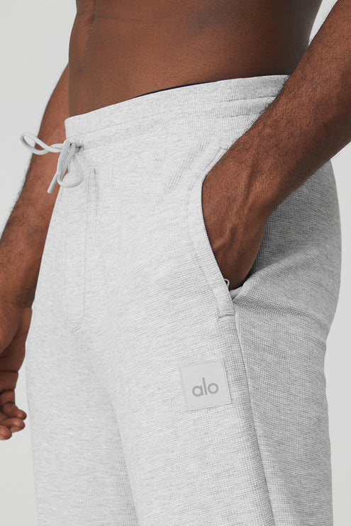 alo Men's Micro Waffle Fast Break Sweatpant - Athletic Heather Grey