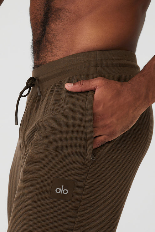 alo Men's Micro Waffle Fast Break Sweatpant - Espresso