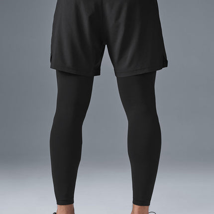 alo Men's 5" Revival 2-in-1 Pant - Black/Black