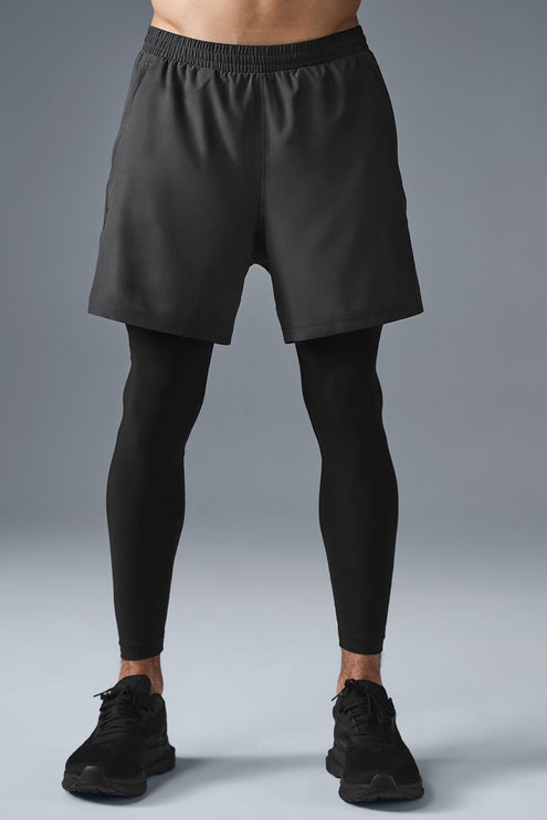 alo Men's 5" Revival 2-in-1 Pant - Anthracite/Black