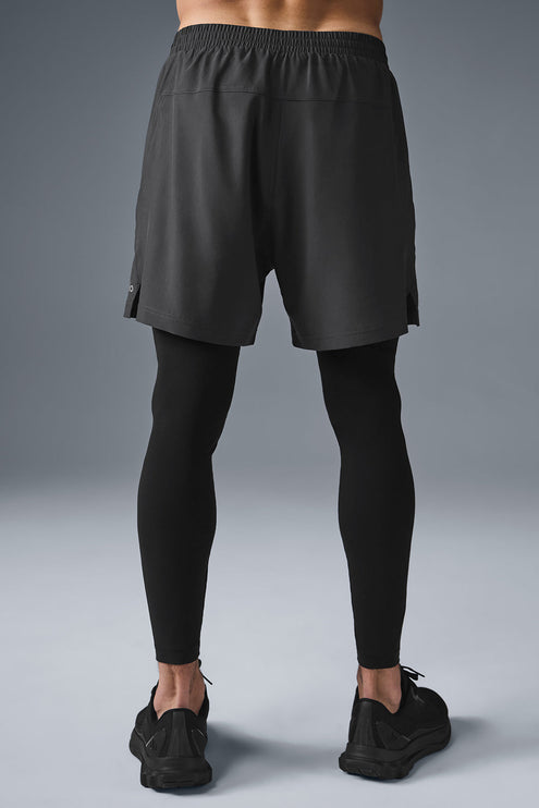 alo Men's 5" Revival 2-in-1 Pant - Anthracite/Black