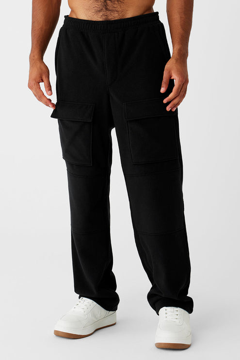 alo Men's Polar Fleece Ridge Cargo Pants - Black