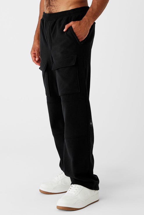 alo Men's Polar Fleece Ridge Cargo Pants - Black