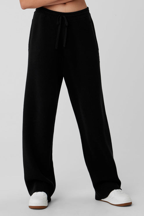alo Women's Scholar Straight Leg Sweatpant - Black