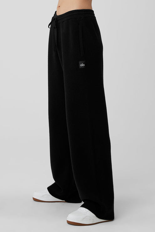 alo Women's Scholar Straight Leg Sweatpant - Black