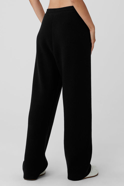 alo Women's Scholar Straight Leg Sweatpant - Black