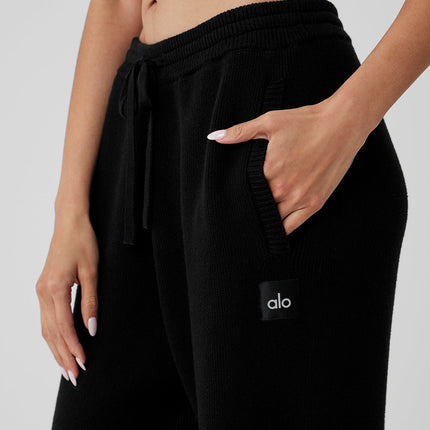 alo Women's Scholar Straight Leg Sweatpant - Black
