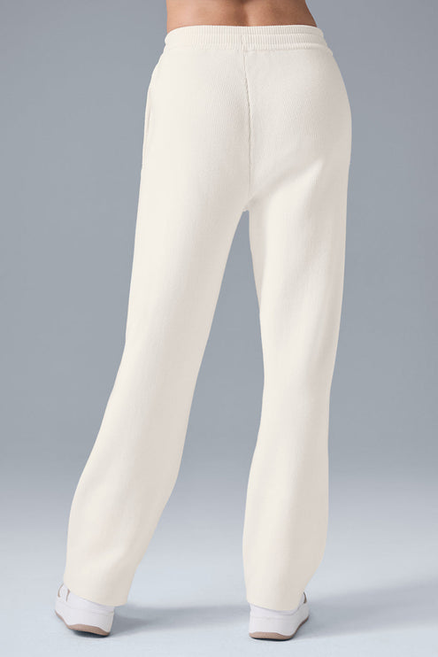 alo Women's Scholar Straight Leg Sweatpant - Ivory