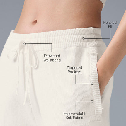 alo Women's Scholar Straight Leg Sweatpant - Ivory