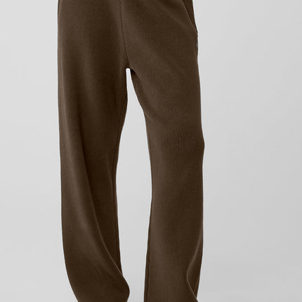 alo Women's Scholar Straight Leg Sweatpant - Espresso