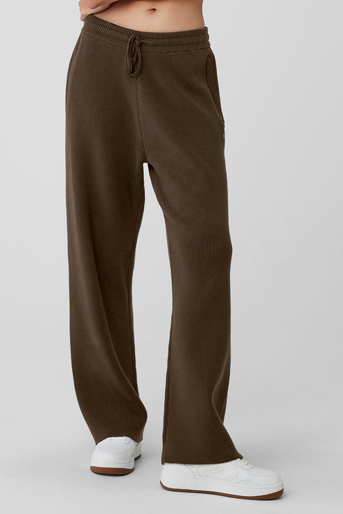 alo Women's Scholar Straight Leg Sweatpant - Espresso