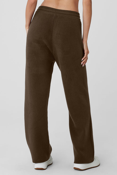 alo Women's Scholar Straight Leg Sweatpant - Espresso