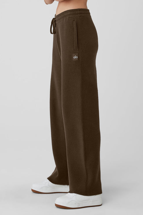 alo Women's Scholar Straight Leg Sweatpant - Espresso