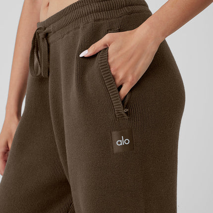 alo Women's Scholar Straight Leg Sweatpant - Espresso
