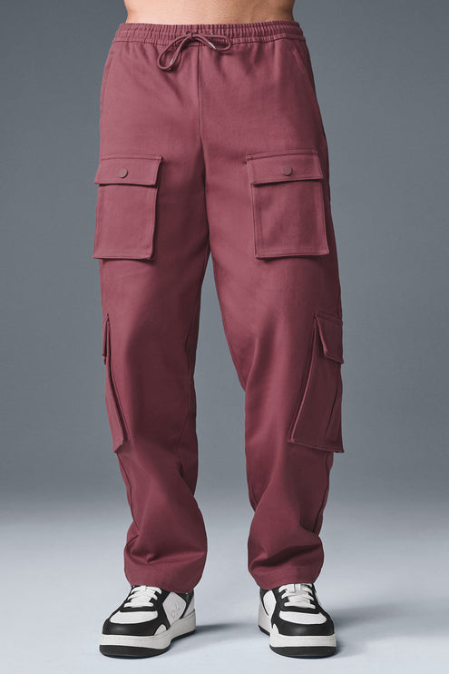 alo Men's Northstar Cargo Pant - Burgundy Truffle