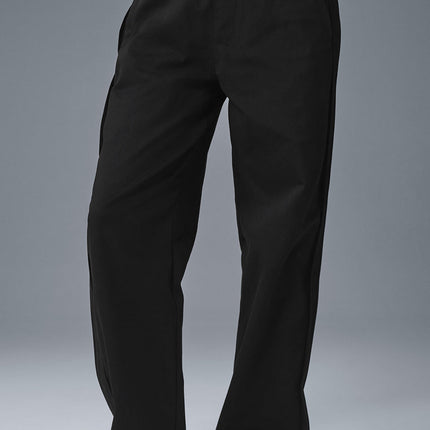 alo Women's Edition Sueded Straight Leg Pant - Black