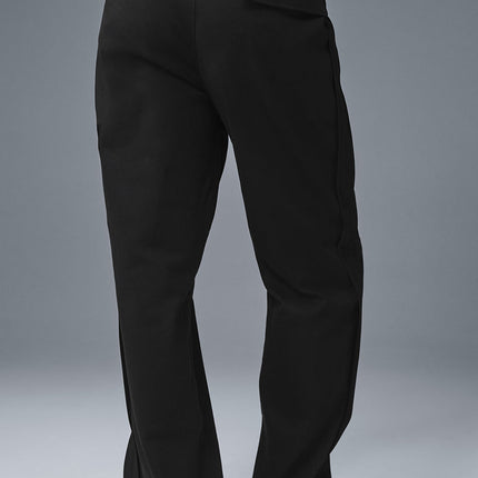 alo Women's Edition Sueded Straight Leg Pant - Black
