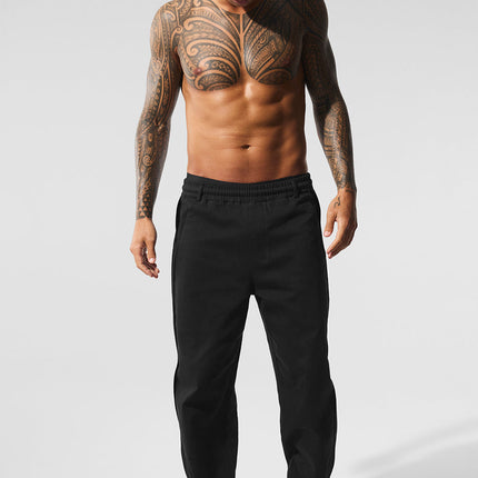 alo Men's Edition Sueded Straight Leg Pant - Black