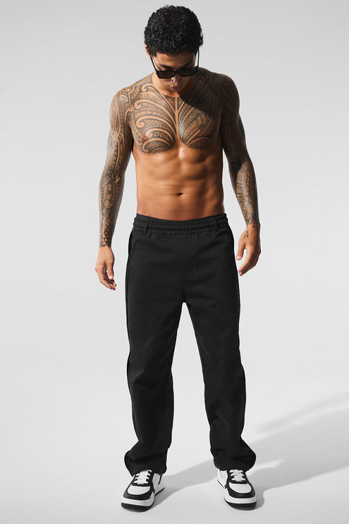 alo Men's Edition Sueded Straight Leg Pant - Black