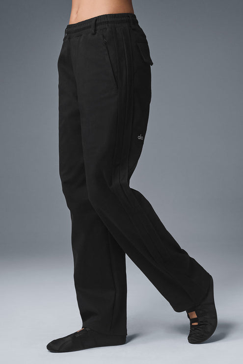 alo Women's Edition Sueded Straight Leg Pant - Black