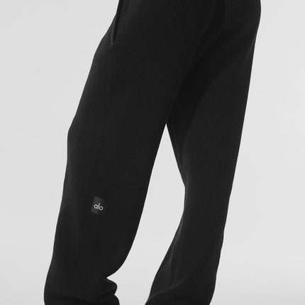 alo Women's Domain Rib Knit Sweatpant - Black