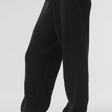 alo Women's Domain Rib Knit Sweatpant - Black