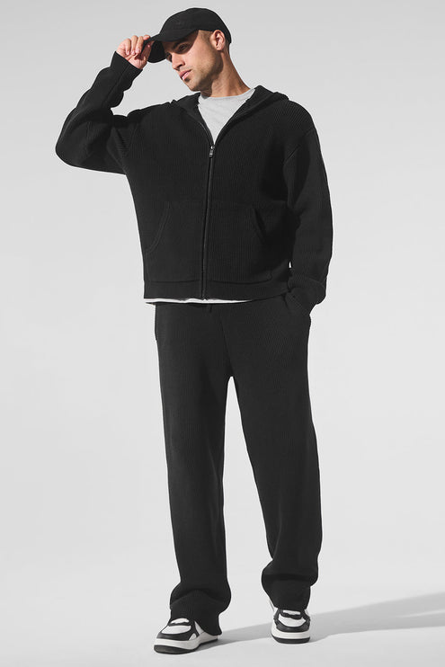 alo Men's Domain Rib Knit Sweatpant - Black