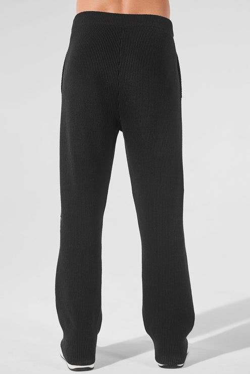 alo Men's Domain Rib Knit Sweatpant - Black