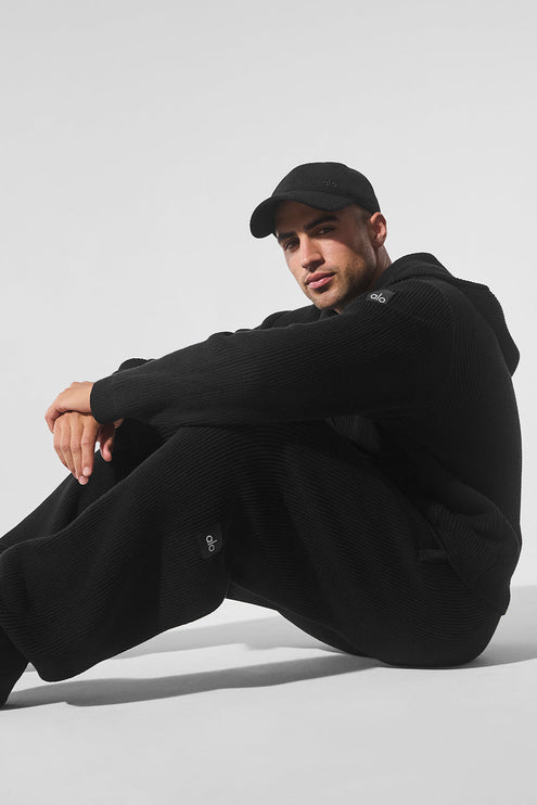 alo Men's Domain Rib Knit Sweatpant - Black