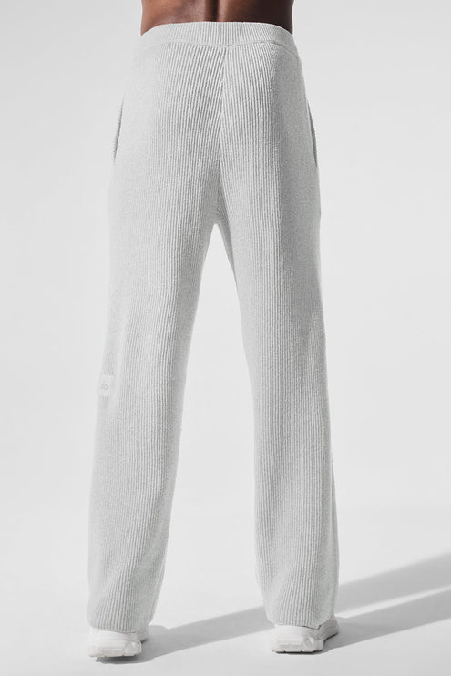 alo Men's Domain Rib Knit Sweatpant - Athletic Heather Grey