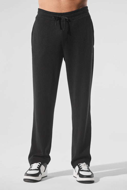 alo Men's Elevate Waffle Straight Leg Pant - Black