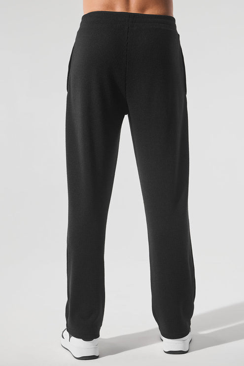 alo Men's Elevate Waffle Straight Leg Pant - Black