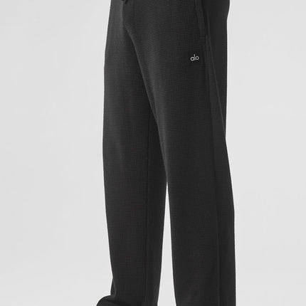 alo Men's Elevate Waffle Straight Leg Pant - Black