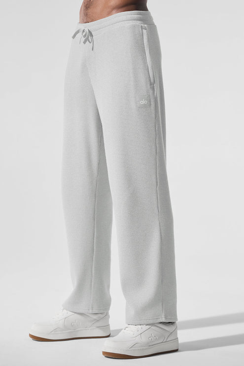 alo Men's Elevate Waffle Straight Leg Pant - Athletic Heather Grey