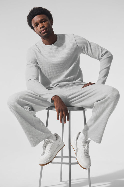 alo Men's Elevate Waffle Straight Leg Pant - Athletic Heather Grey