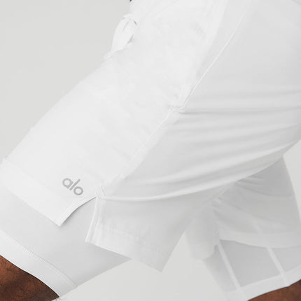 alo Men's 7" Unity 2-In-1 Short - White/White