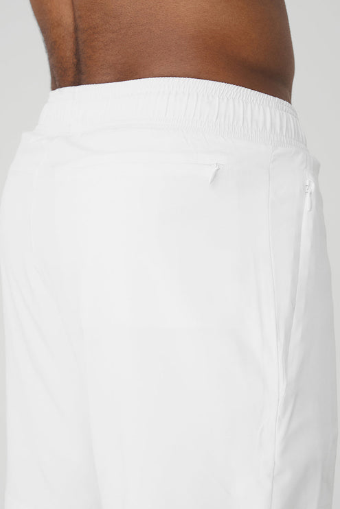 alo Men's 7" Unity 2-In-1 Short - White/White