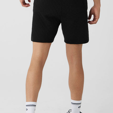 alo Men's Quilted Stadium Short - Black