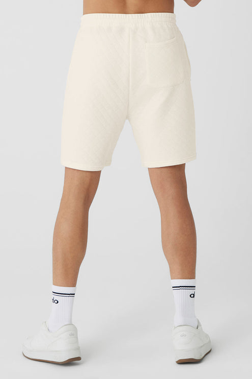 alo Men's Quilted Stadium Short - Ivory