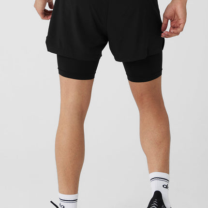 alo Men's 5" Revival 2-In-1 Short - Black/Black