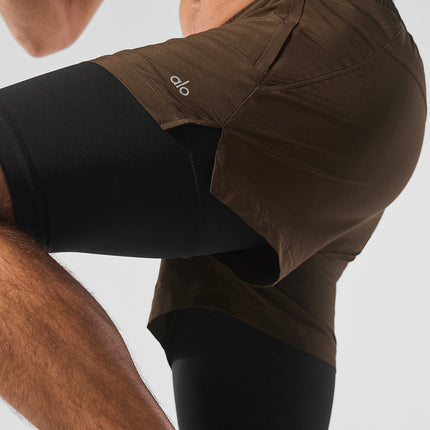 alo Men's 5" Revival 2-in-1 Short - Espresso/Black