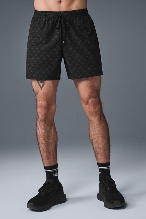 alo Men's 7'' Diamond Circuit Short - Black/Anthracite