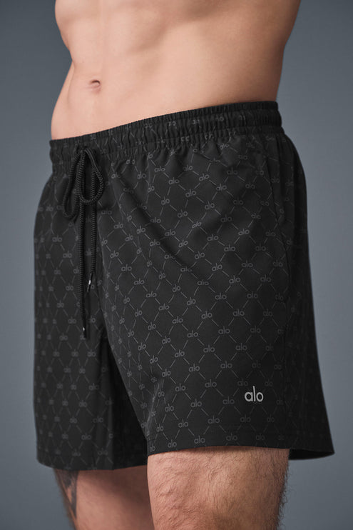 alo Men's 7'' Diamond Circuit Short - Black/Anthracite