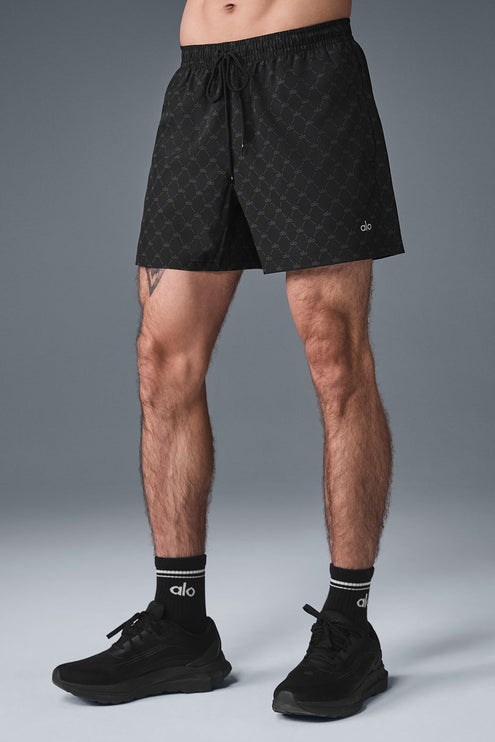 alo Men's 7'' Diamond Circuit Short - Black/Anthracite