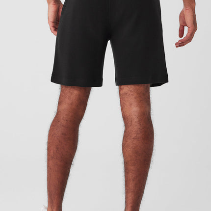 alo Men's 7" Micro Waffle Fast Break Short - Black