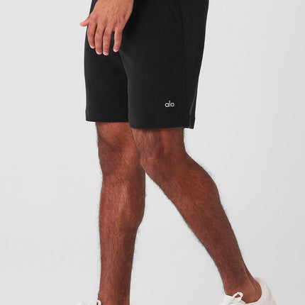 alo Men's 7" Micro Waffle Fast Break Short - Black