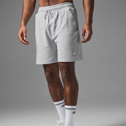 alo Men's 7" Micro Waffle Fast Break Short - Athletic Heather Grey