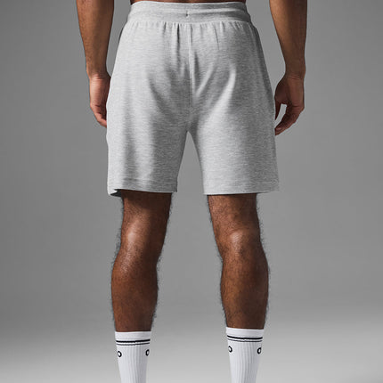 alo Men's 7" Micro Waffle Fast Break Short - Athletic Heather Grey