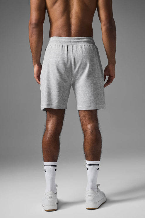 alo Men's 7" Micro Waffle Fast Break Short - Athletic Heather Grey